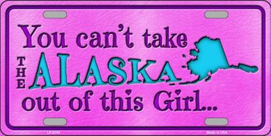 Alaska Girl Novelty Metal License Plate 