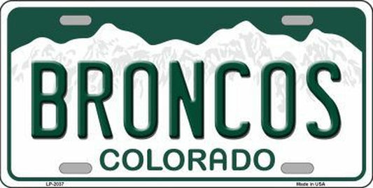 Broncos Colorado State License Plate Style Sign