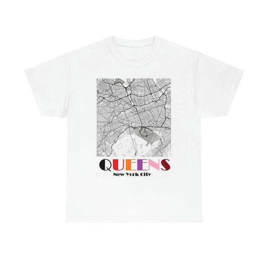 Queens New York City Unisex Heavy Cotton Tee Shirt