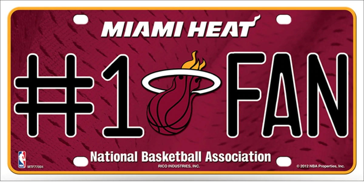 Miami Heat Fan Metal Novelty License Plate / Sign
