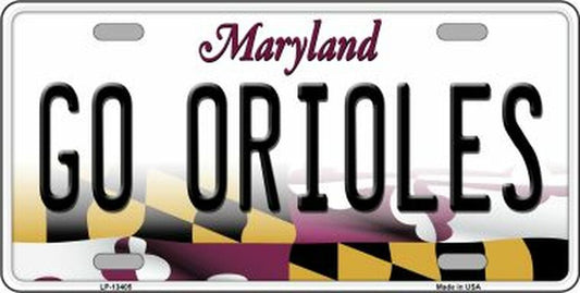 Go Orioles Novelty Metal License Plate