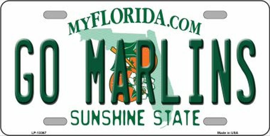 Go Marlins Metal Novelty License Plate