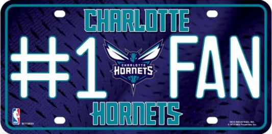 Charlotte Hornets #1 Fan Metal Novelty License Plate