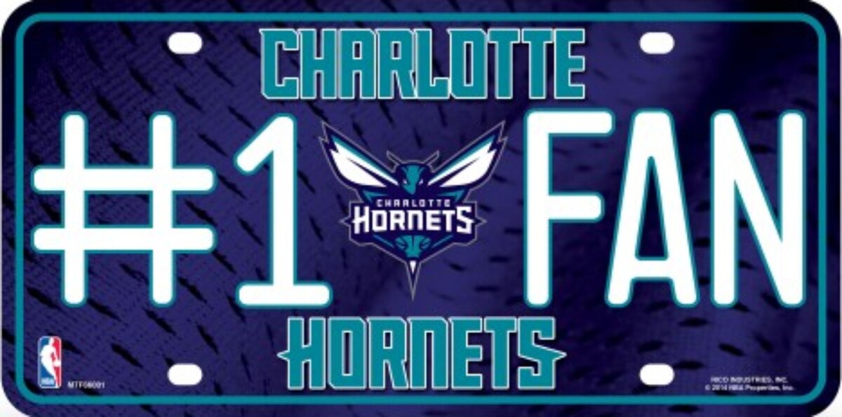 Charlotte Hornets #1 Fan Metal Novelty License Plate