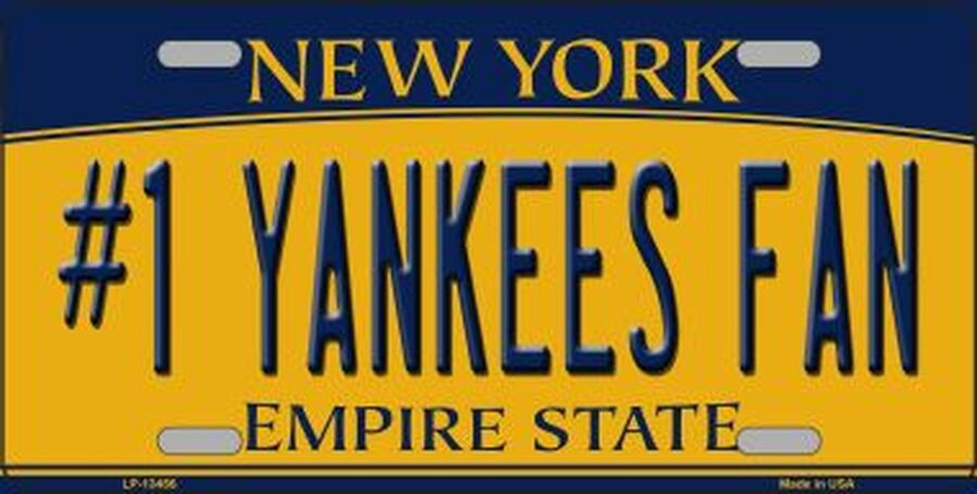 Number 1 Yankees Fan Souvenir License Plate