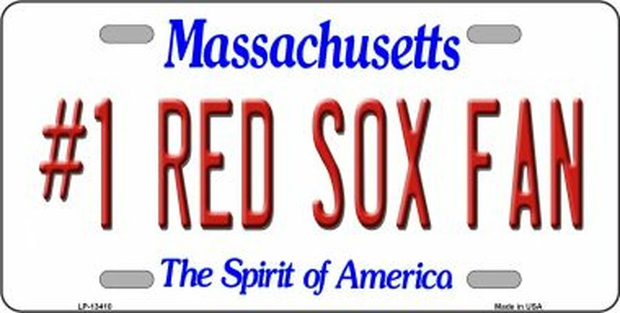 Number 1 Red Sox Fan Novelty Metal License Plate