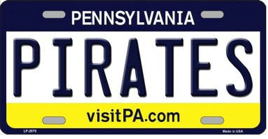 Pirates Pennsylvania State Metal Vanity License Plate