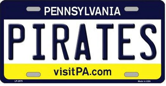 Pirates Pennsylvania State Metal Vanity License Plate