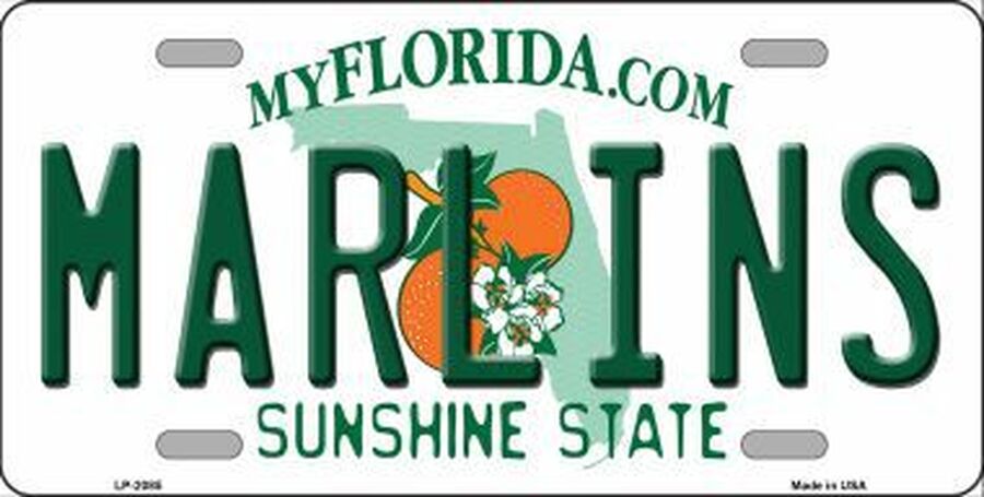 Marlins Florida State Metal Novelty License Plate