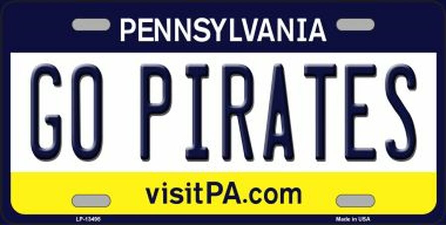 Go Pirates Pennsylvania State Metal Vanity License Plate