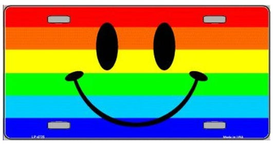 Rainbow Smiley Face License Plate