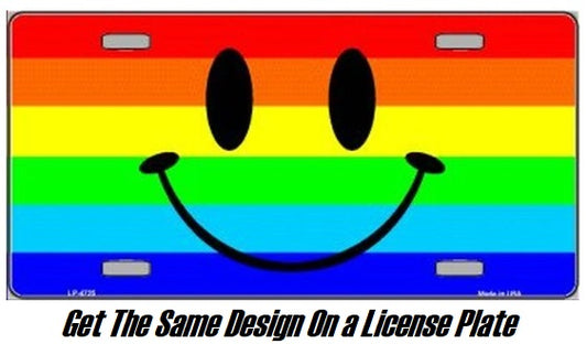 Rainbow Smiley Face License Plate