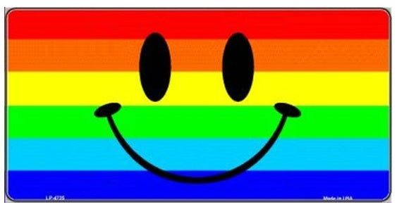 Rainbow Smiley Face Bumper Sticker