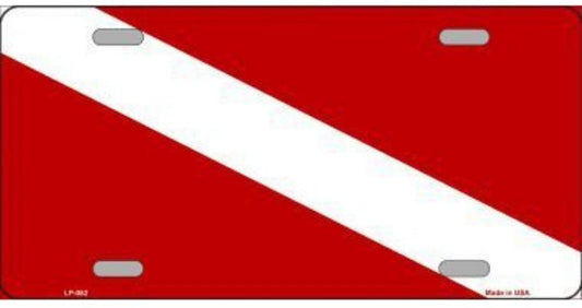 Scuba Divers Diving Flag Novelty Vanity Metal License Plate