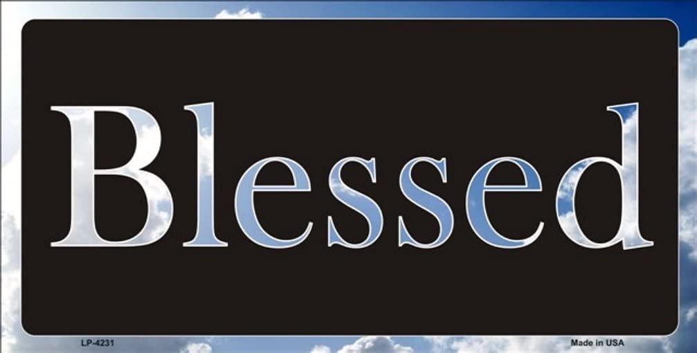 BLESSED Blue Sky and Clouds License Plate