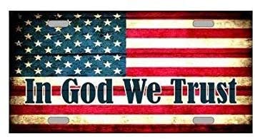 In God We Trust American Flag Design Novelty Vanity License Plate