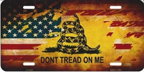 Do Not Tread On Me US Flag Novelty Metal License Plate