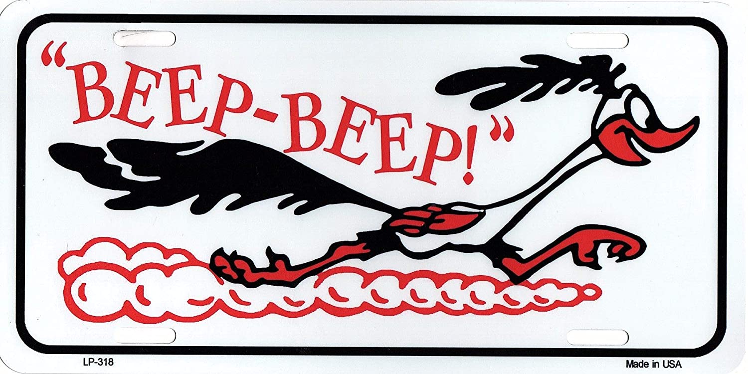Beep Beep Roadrunner Metal Novelty Vanity License Plate