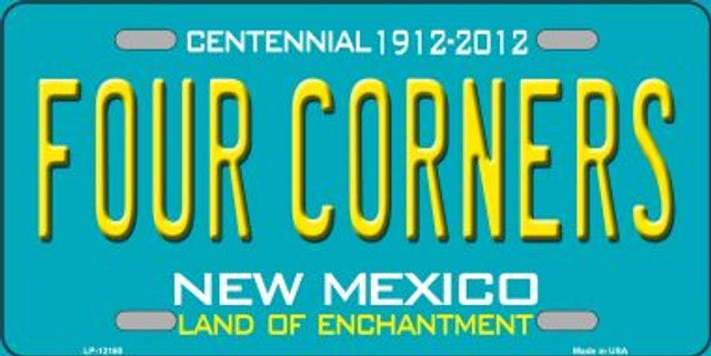 Four Corners New Mexico License Plate