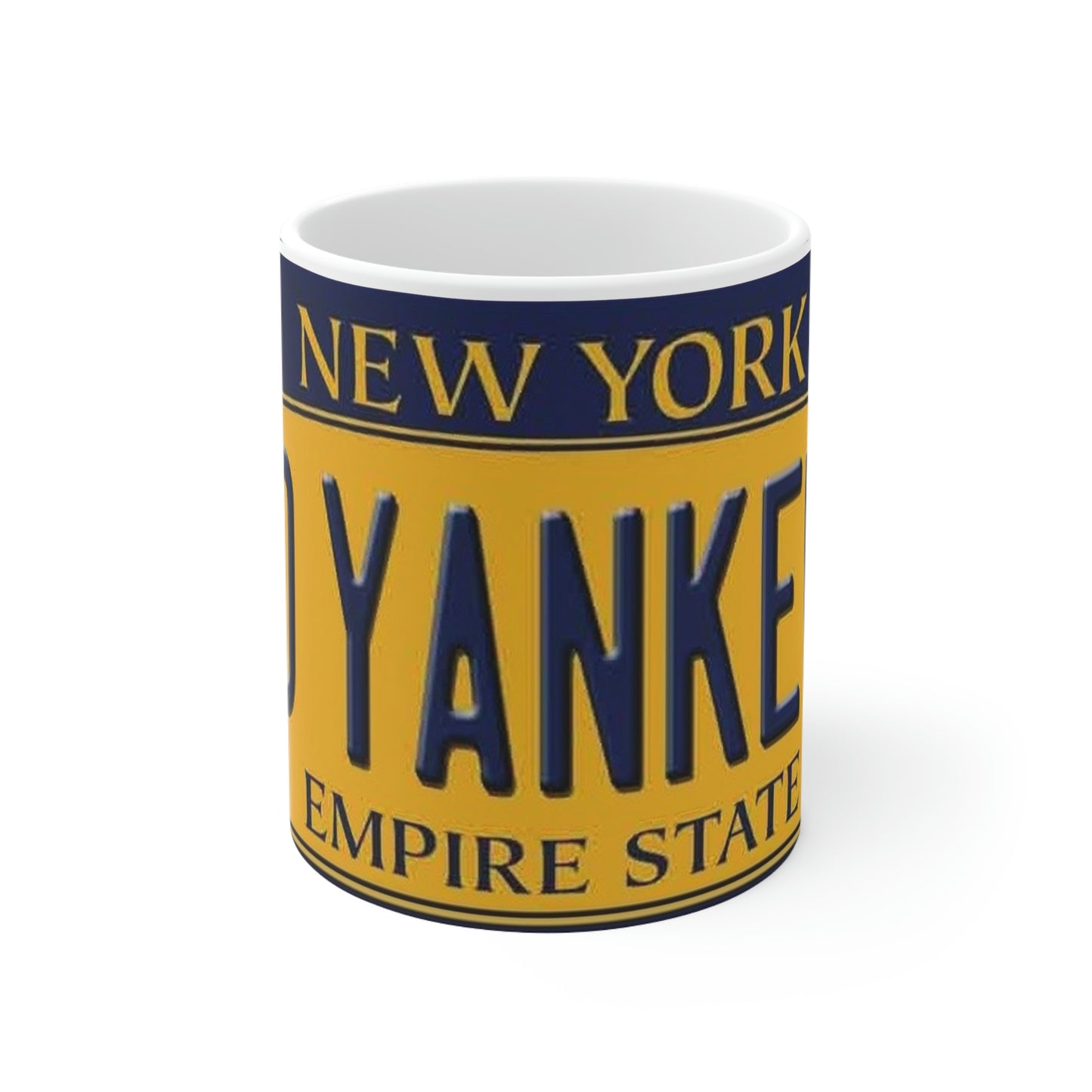 Go Yankees Ceramic Mug 11oz Retro Style New York License Plate