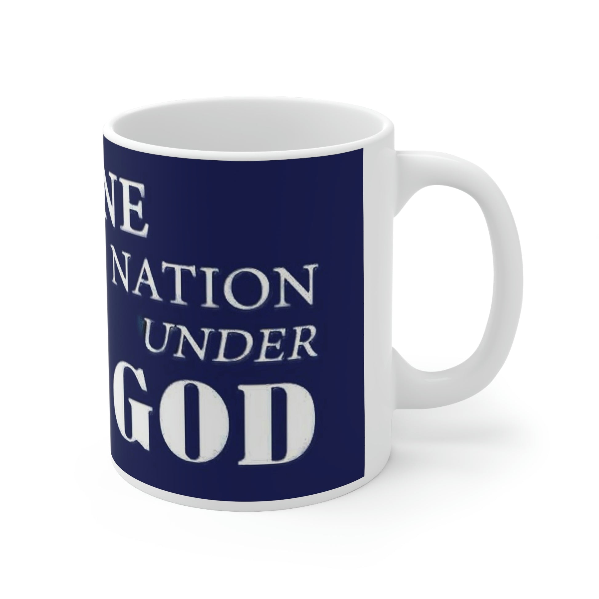 Left Angle One Nation Under God Ceramic Mug