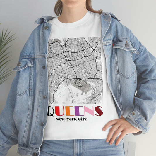Queens New York City Unisex Heavy Cotton Tee Shirt