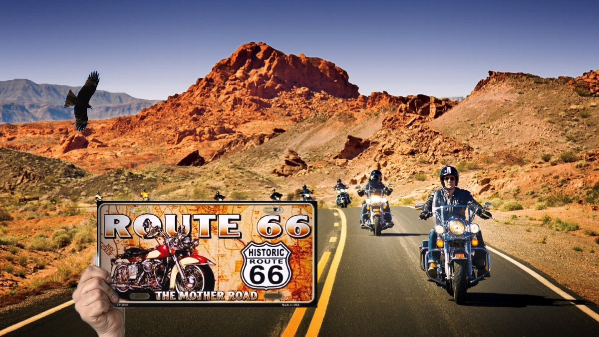Motorcycle Traveling Route 66