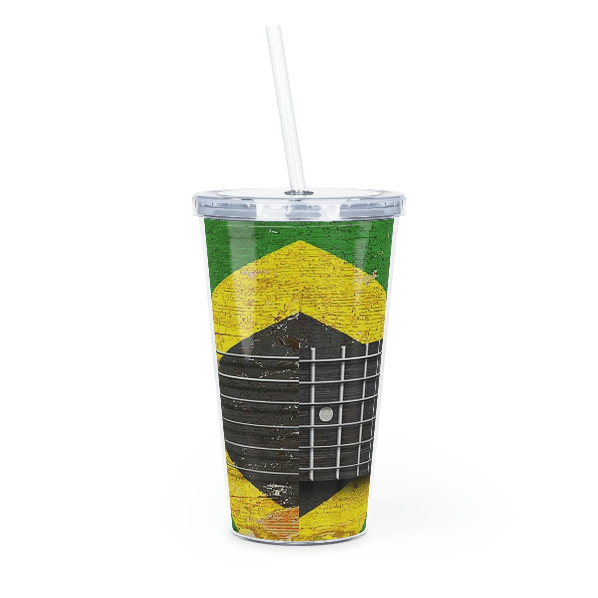 Bob Marley In A Guitar Plastic Tumbler with Straw Rear View