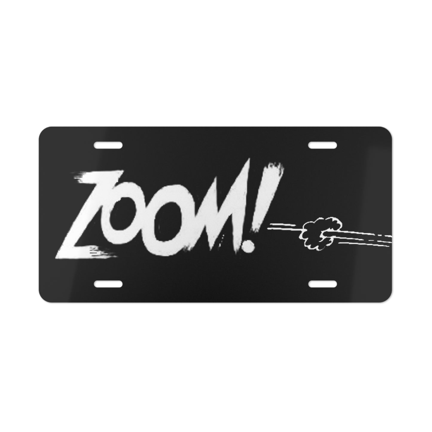 ZOOM black Background Vanity License Plate