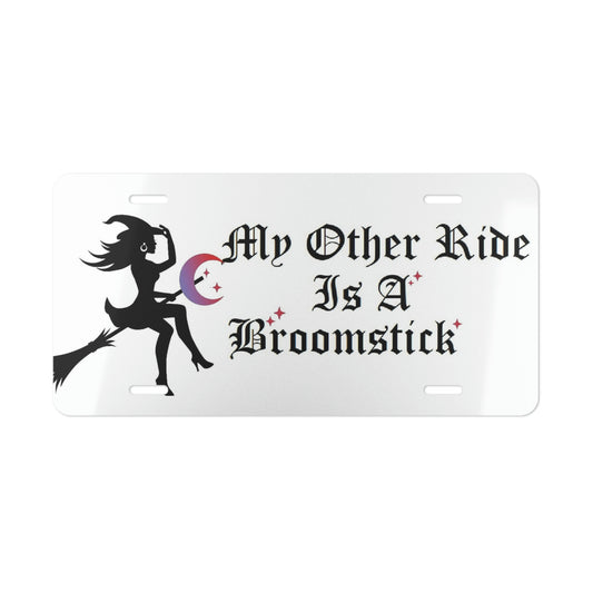My Other Ride Is A Broomstick Vanity License Plate