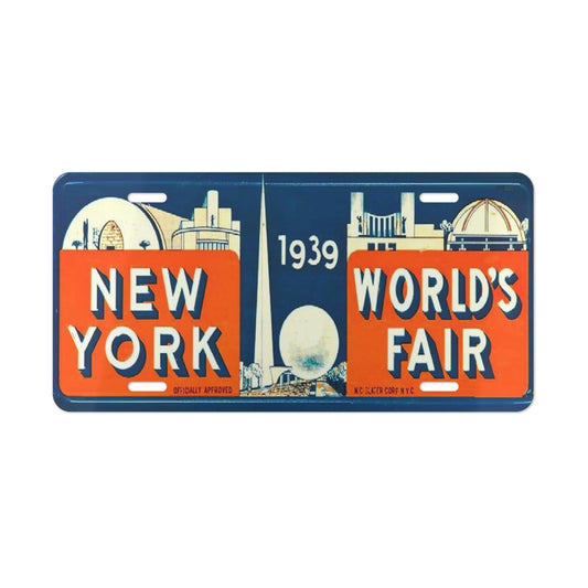 1939 Worlds Fair Souvenir REPLICA Vanity license Plate