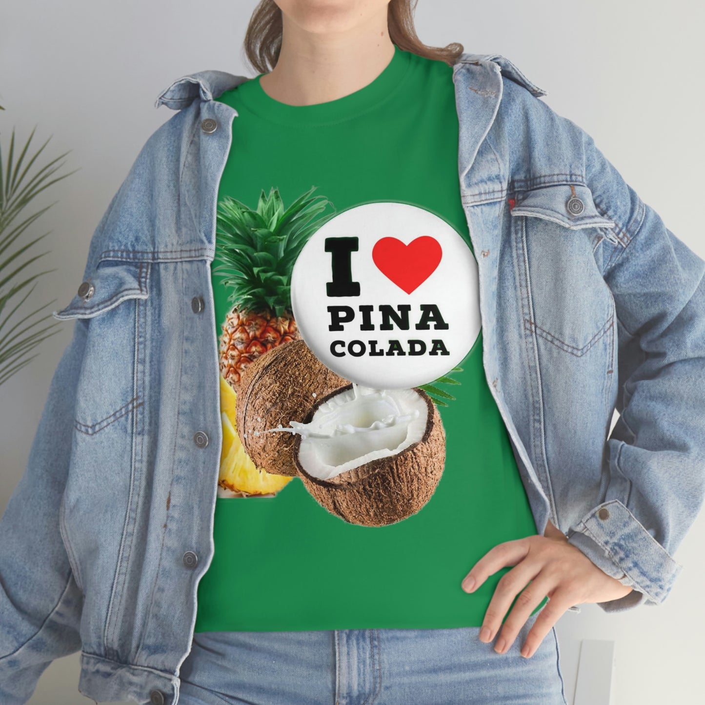 I Love Pina Colada Unisex Heavy Cotton Tee Shirt