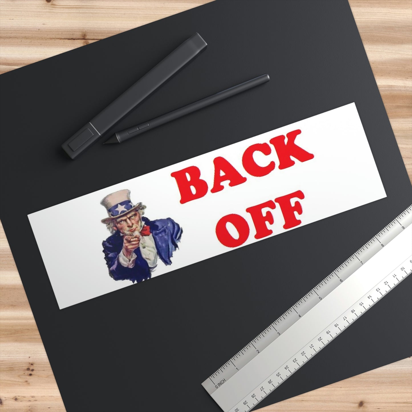 Uncle Sam Say BACK OFF Bumper Sticker