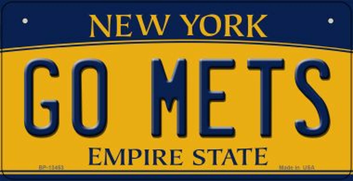 Go Mets Fan Souvenir Bicycle License Plate