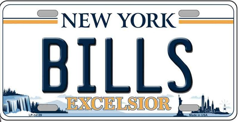 Bills New York Excelsior Novelty License Plate
