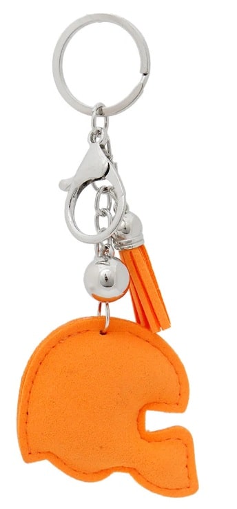 Rear Of Orange Football Helmet Keychain