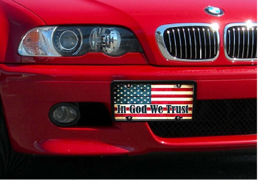 In God We Trust License Plate Mounted