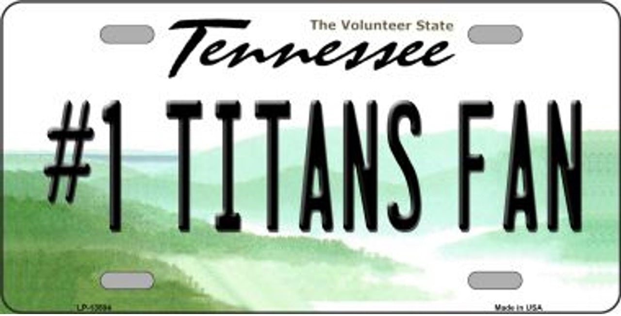Tennessee Titans 'Number One Fan' Metal Novelty License Plate Style Sign