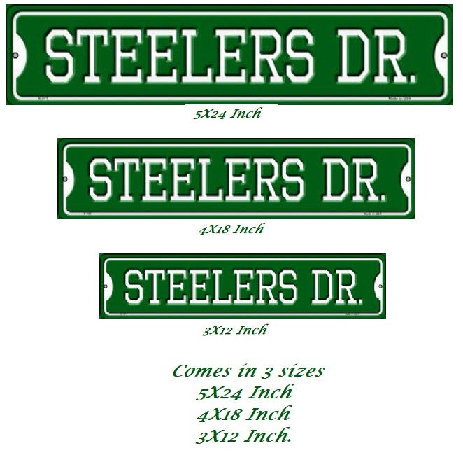 Steelers Drive Sign Size Chart