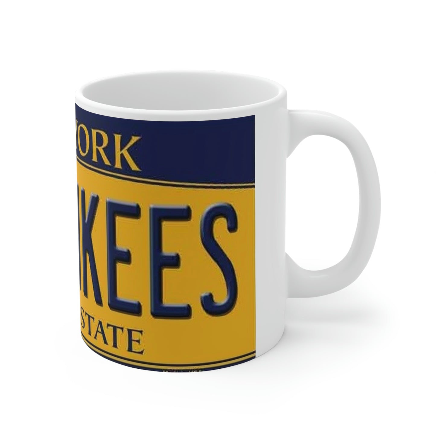 Go Yankees Ceramic Mug 11oz Retro Style New York License Plate