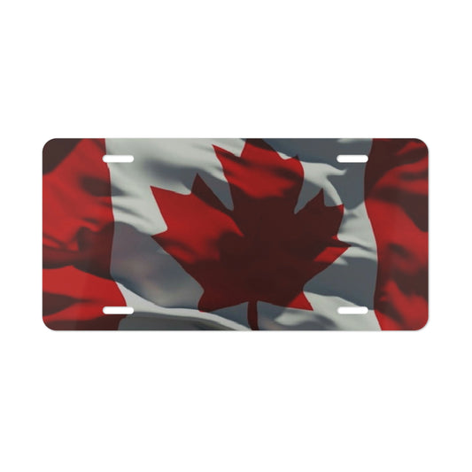 Waving Canadian Flag Vanity License Plate