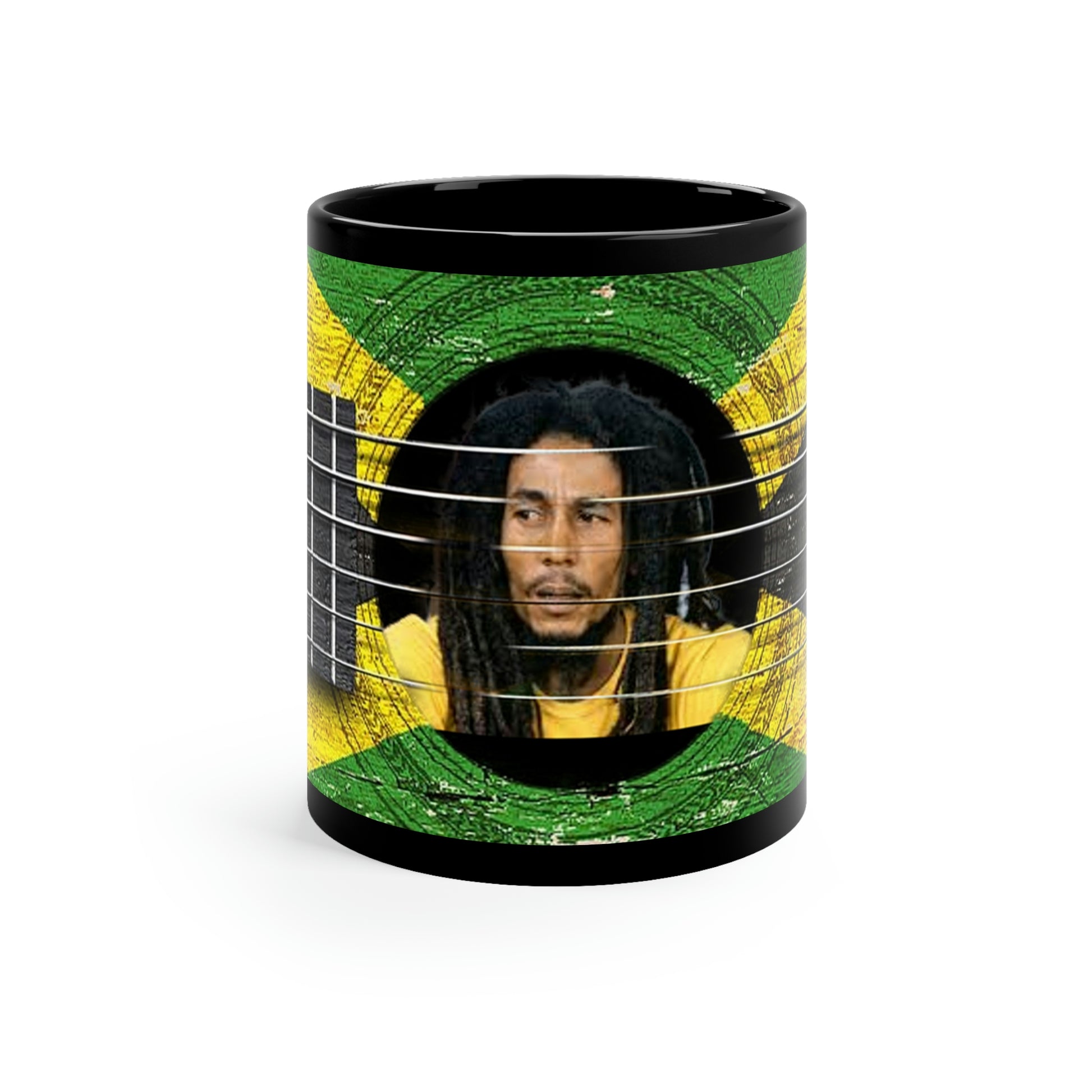Bob Marley In Guitar 11oz Black Mug