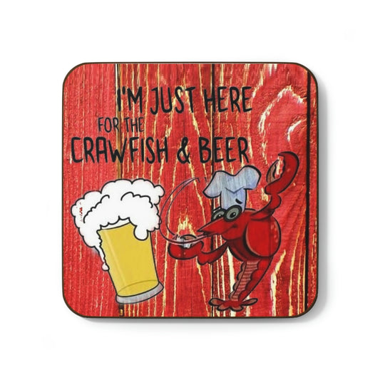 Crawfish and Beer Hardboard Back Coaster
