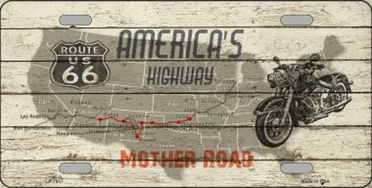 Americas Highway Route 66 Metal Novelty License Plate