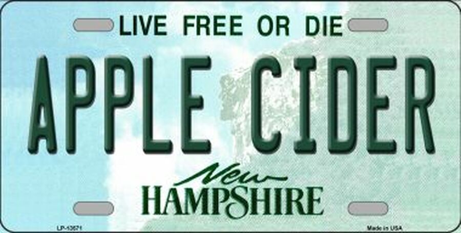 Apple Cider New Hampshire License Plate