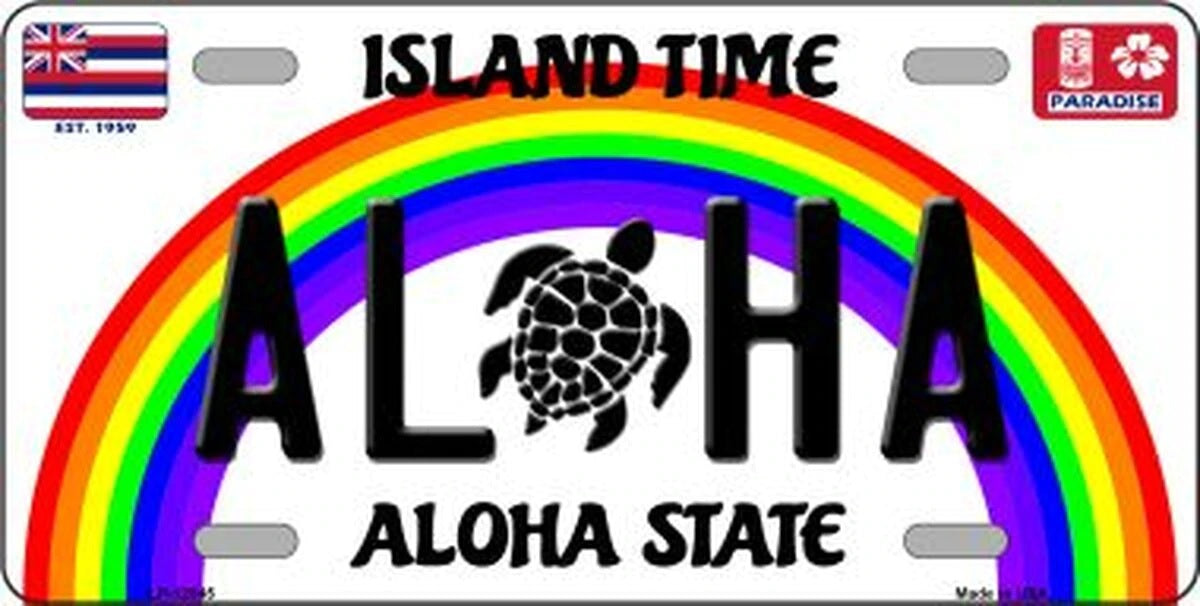 Aloha Sea Turtle Novelty Metal License Plate
