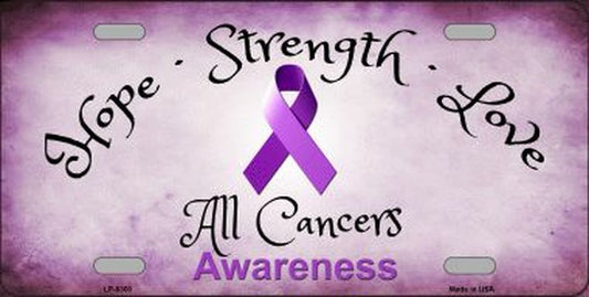 All Cancer Awareness Novelty Metal License Plate
