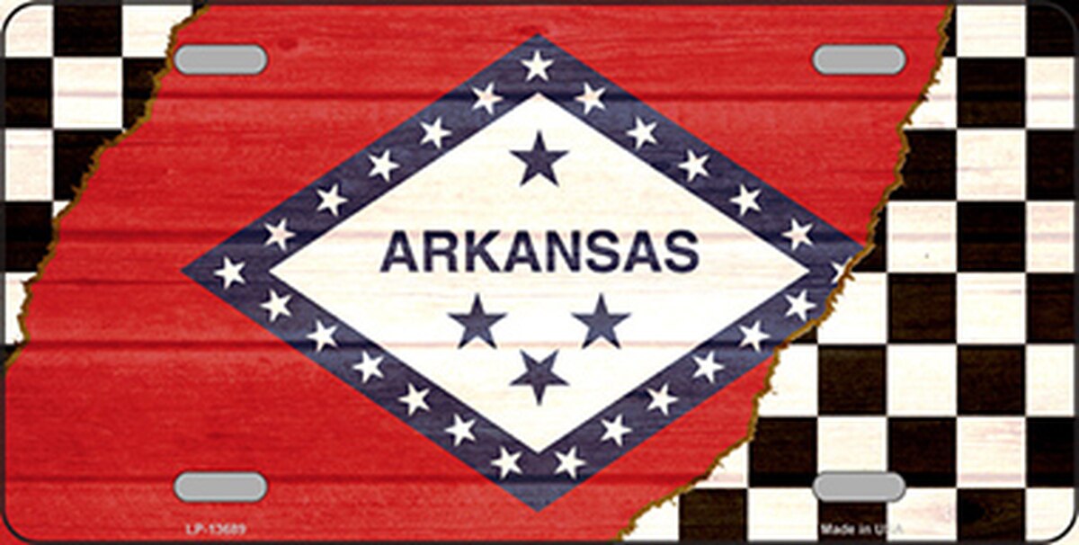 Arkansas Racing Flag Vanity License Plate Tag