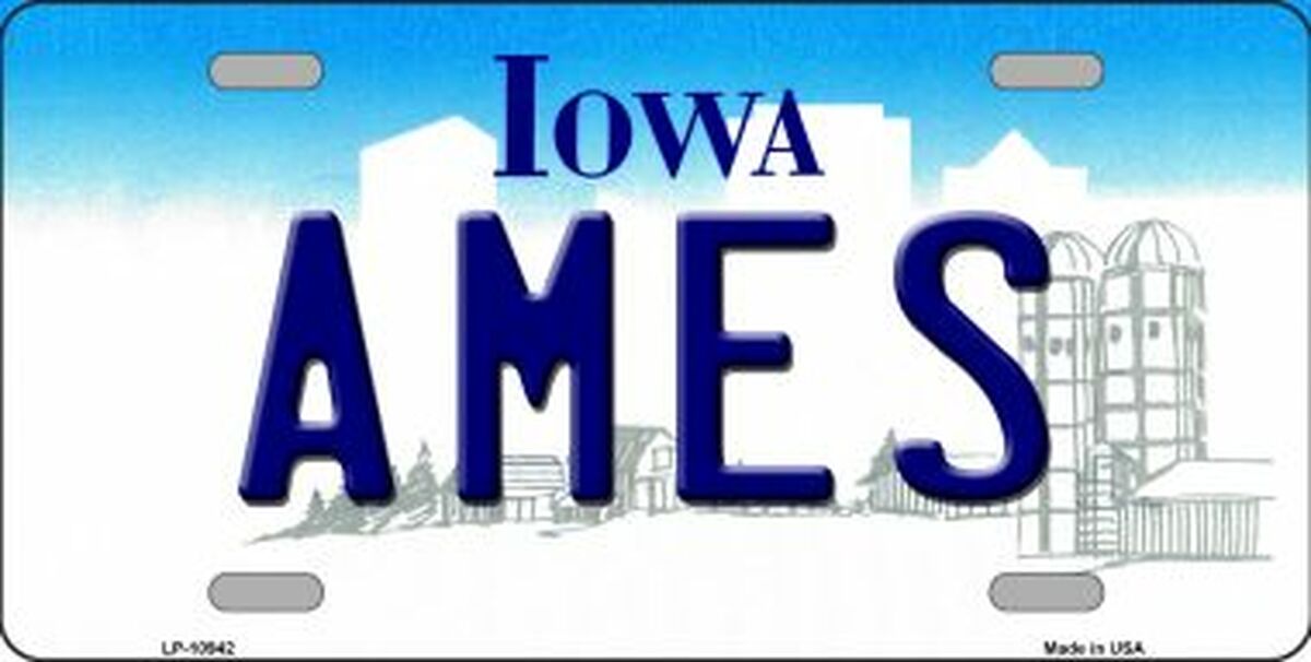 Ames Iowa Novelty Metal Vanity License Plate 