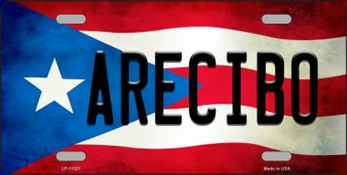 Arecibo Puerto Rico Flag License Plate 
